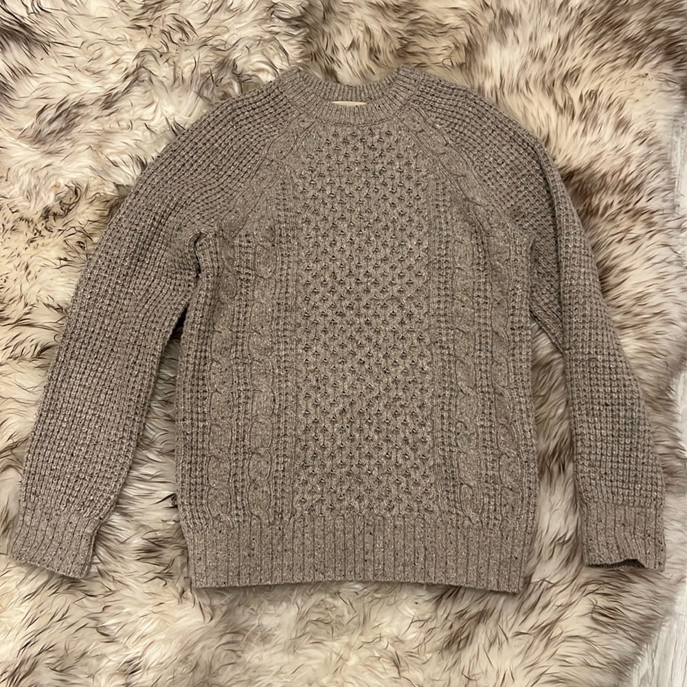 Madewell XS cable knit fisherman sweater NWOT